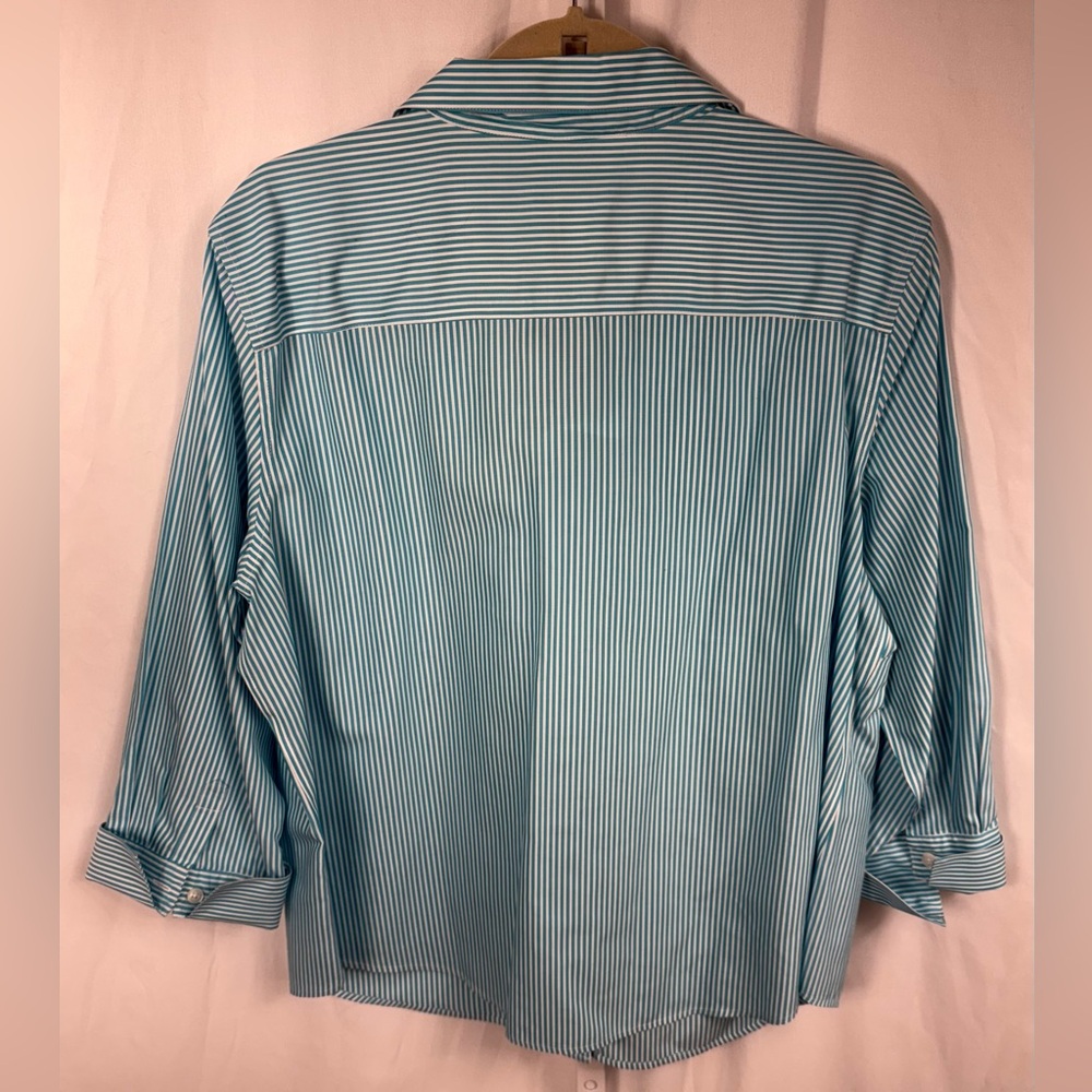 🦩Sold🦩NWT Chico’s Effortless Stripe Soleil 3/4 Sleeves Blouse Shirt Top, 3/16/XL - Picture 7 of 7